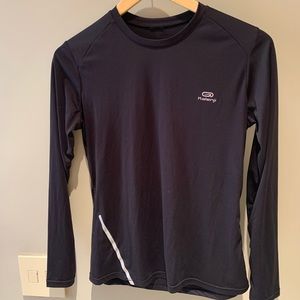 Kalenji black exercise workout long sleeve top